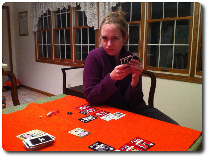 My wife gives me a look of "disappointment" after I play a devious card of deviousess