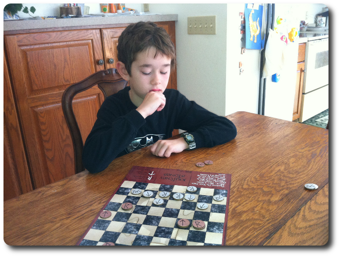A quick game after lunch with my oldest little geek